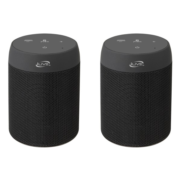 Portable Dual  Wireless Speakers, Black - ILive ISB2139B