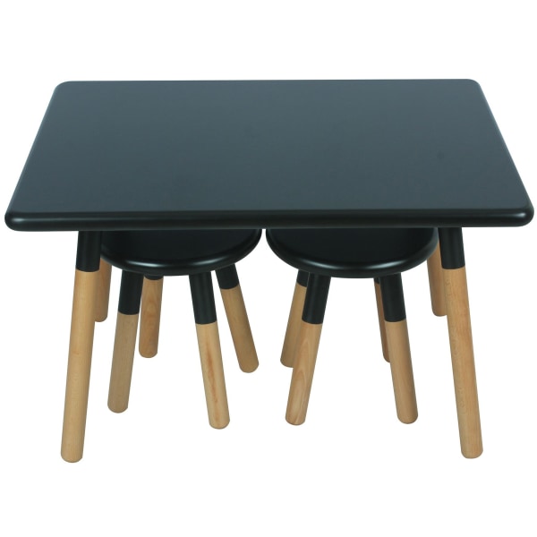 Ace Casual Childrens Table Set, 18-15/16H x 23-5/8W x 31-1/2D, Black/Natural