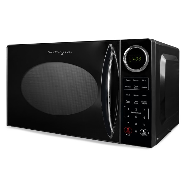 Nostalgia Retro Countertop Microwave Oven, 0.9 Cu. Ft., Black