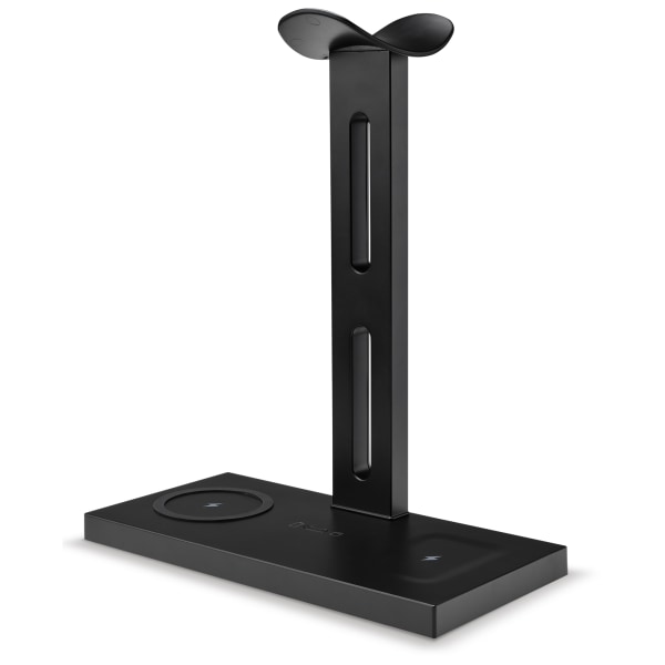 5-in-1 Headphone Stand And Wireless Charger, 9-1/2""H x 5-1/8""W x 7-15/16""D - ILive IAQST303B