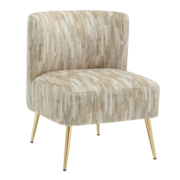 LumiSource Fran Slipper Chair, Light Brown/Gold -  CHR-FRANSLP AU+LBN