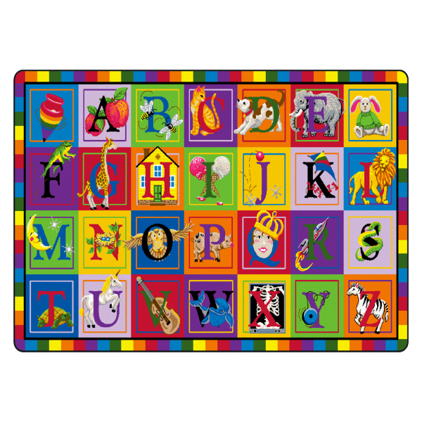 109 x 132 Flagship Carpets ABC Blocks Alphabet Rug