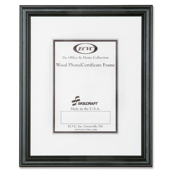 SKILCRAFT Style A Ready-Made Wood Frames, 8 x 10, Black, Box Of 12 (AbilityOne 7105-00-052-8690)
