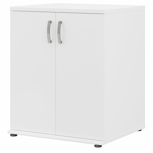 Universal Floor Storage Cabinet with Doors in White - Engineered Wood