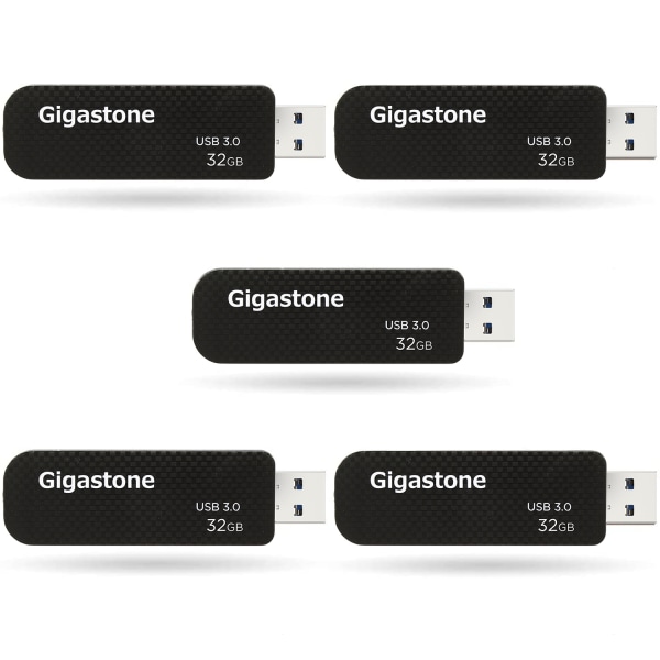 DaneElec Gigastone USB 30 Flash Drives 32GB Black Set Of 5 Flash Drives
