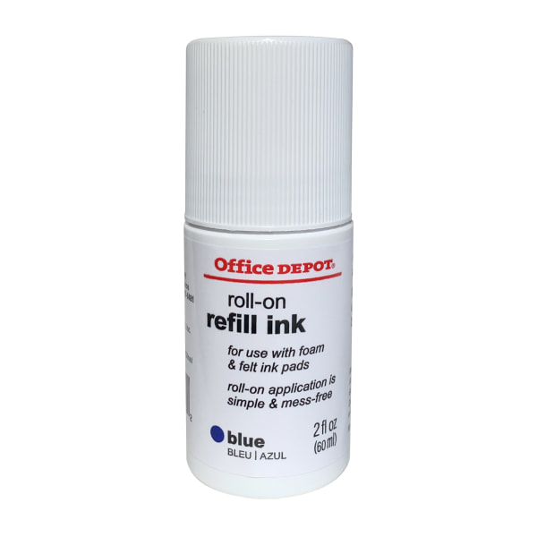 Office Depot Brand Roll On Ink 2 Oz Blue