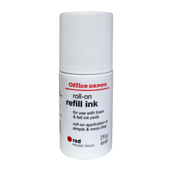 Office Depot Brand Roll On Ink 2 Oz Red