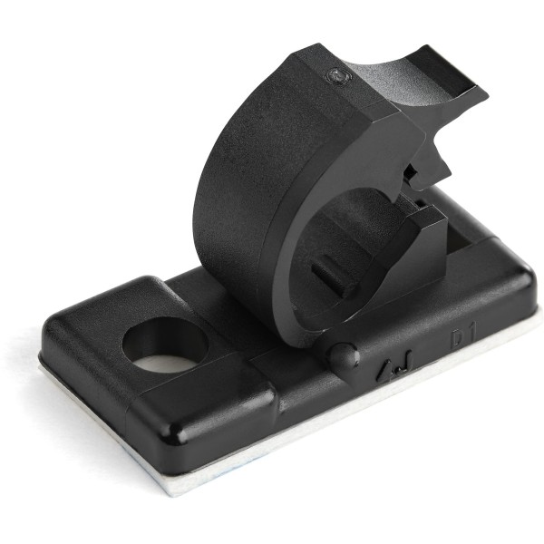 100 Self Adhesive Cable Management Clips - Ethernet/Network Cable/Office Desk Cord Organizer - Clamp Black