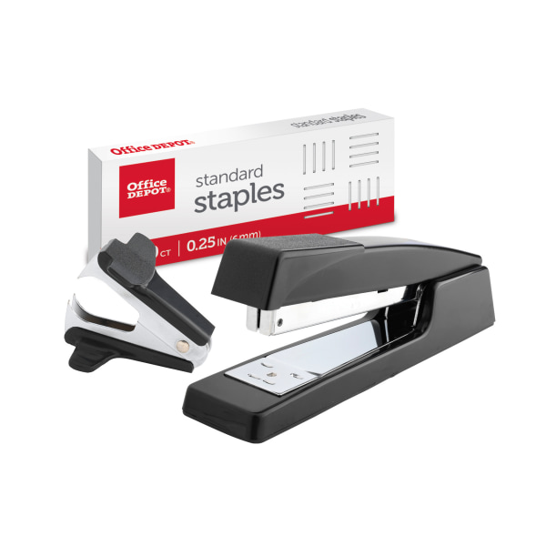 Office Depot Premium Full-Strip Stapler Combo With Staples And Remover  Black  0