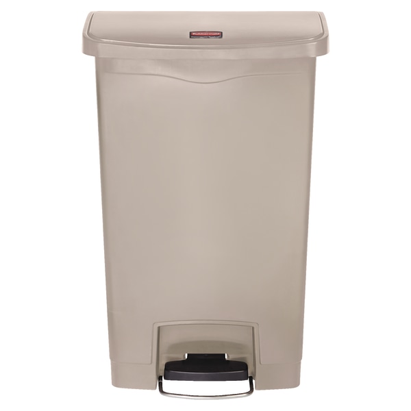 UPC 086876223927 product image for Rubbermaid� Slim Jim Step-On Resin Front Step Wastebasket, 13 Gallons, Beige | upcitemdb.com