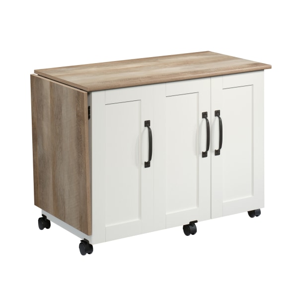 Sewing Craft Cart Soft White - Sauder: Rolling Storage Cabinet, Adjustable Shelves, MDF Construction