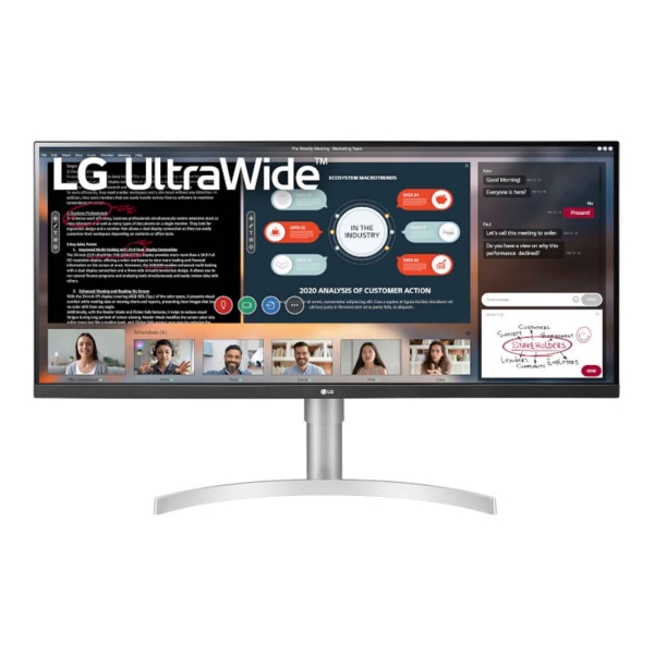 LG 34 inch 21:9 IPS HDR WFHD 3-Side Virtually Borderless Monitor - 34WN650-W