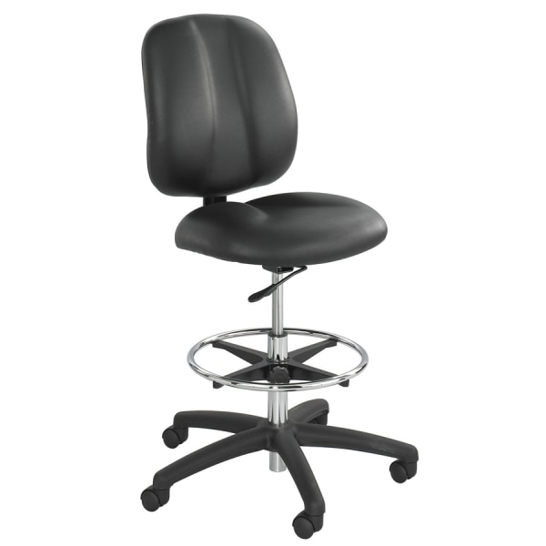 Safco® Apprentice II Extended-Height Vinyl Chair, Black/Chrome -  7084BL