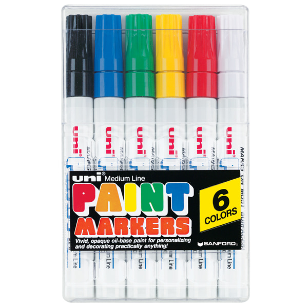 UPC 070530636307 product image for Uni-Paint® Markers, Medium Point, Assorted Colors, Pack Of 6 | upcitemdb.com