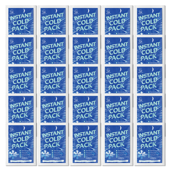AllSett Health® Instant Disposable Cold Packs, 6" x 4-1/2", Blue, Pack Of 25 Cold Packs