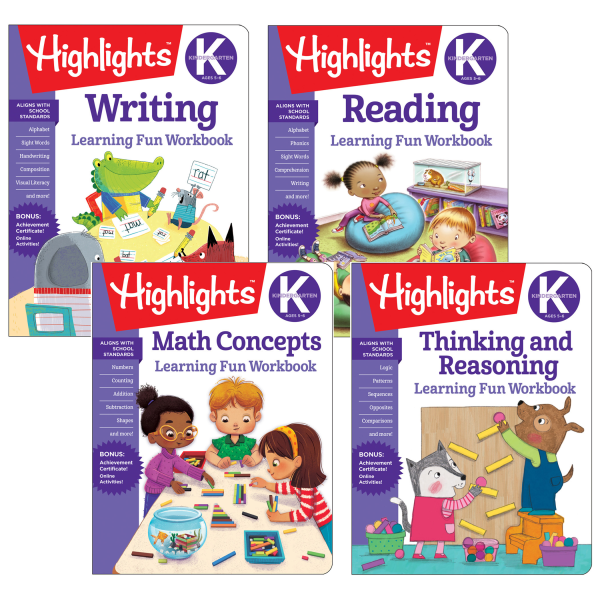 Highlights� Kindergarten Learning Fun Workbooks, Set Of 4 Workbooks