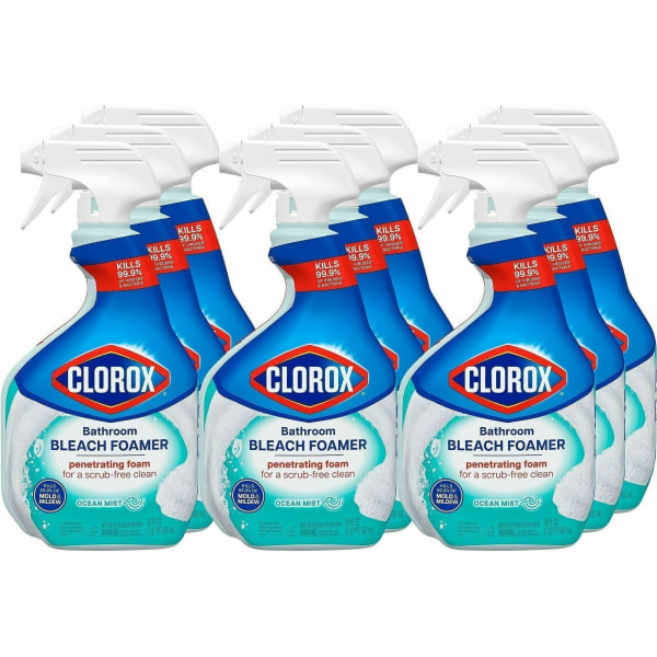 Clorox Disinfecting Bathroom Foamer with Bleach Spray 30 fl oz 09 quart 9 Carton Clear Clorox Disinfecting Bathroom Foamer with Bleach Spray 30 fl oz 09 quart 9 Carton Clear