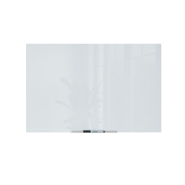 U Brands Frameless Floating Non-Magnetic Glass Dry Erase Board, 36 X 24, Frosted White