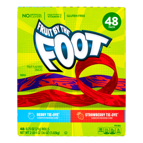 UPC 016000148796 product image for Fruit By The Foot Variety Pack, Strawberry and Berry Tie Dye, 0.75 Oz, Box Of 48 | upcitemdb.com