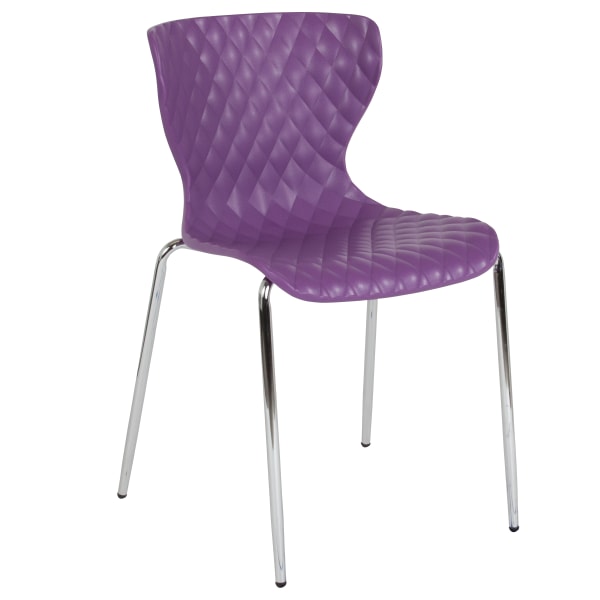 Photos - Chair Flash Furniture Lowell Contemporary Design Plastic Stack , Purple 