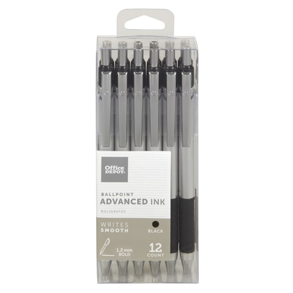 UPC 735854907228 product image for Office Depot� Brand Advanced Ink Retractable Ballpoint Pens, Bold Point, 1.2 mm, | upcitemdb.com