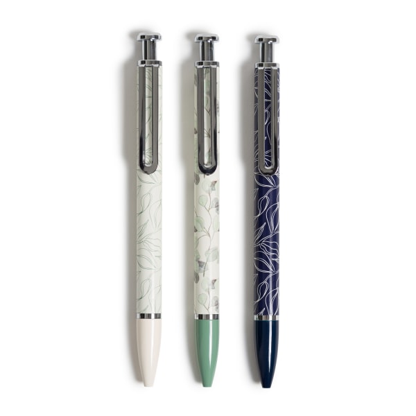 U Brands Monterey Ballpoint Pens, Medium Point, 1 mm, Arid Ivy, Pack Of 3 Pens