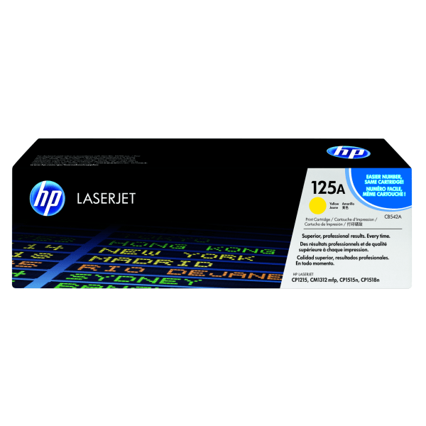 HP 125A Yellow Standard Yield Toner Cartridge, Prints Up to 1,400 pages (CB542A) | Quill