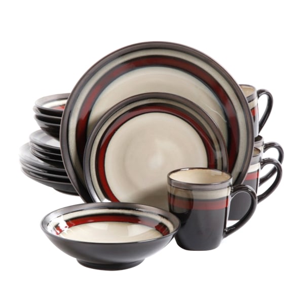 Gibson Elite Lewisville 16-Piece Dinnerware Set, Red -  99597351M