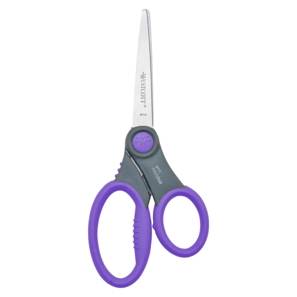 Student Scissors with Anti-Microbial Protection, 7", Pointed, Assorted Colors