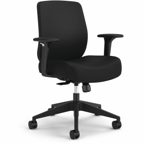 HON Altern Task Chair - Fabric, Foam Seat Material - Fabric Back Material - Black Frame Color - Mid Back - Black - Armrest - 1 Each