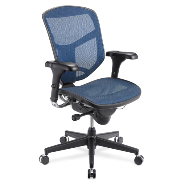 WorkPro® Quantum 9000 Series Ergonomic Mesh/Mesh Mid-Back Chair, Black/Blue, BIFMA Compliant -  QUANTUM BLUE