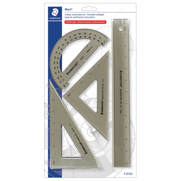 Staedtler® Mars® College Combination Set With Ruler, Protractor, Triangles
