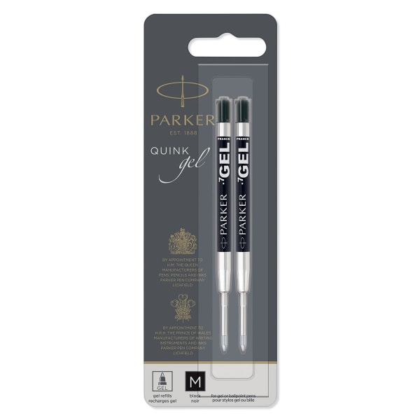 Parker GelInk Refills Medium Point 07 mm Black Pack Of 2 Refills
