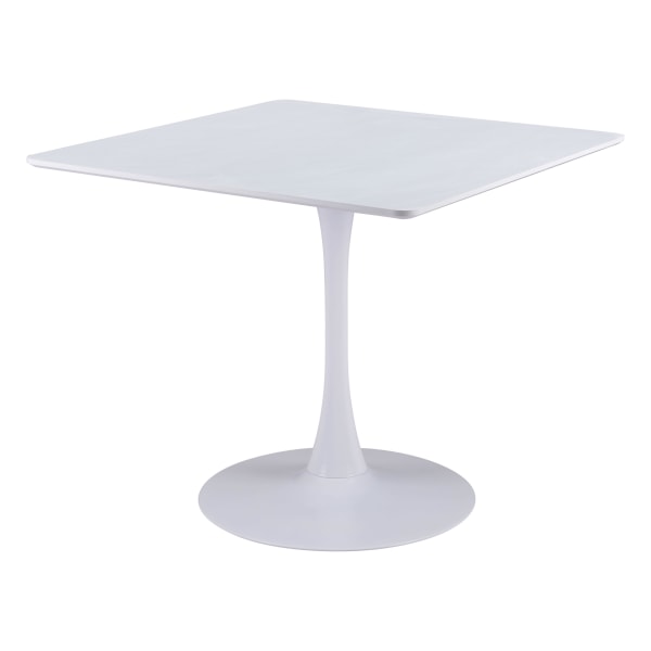 Zuo Modern Molly MDF And Steel Square Dining Table, 30-5/16""H x 35-7/16""W x 35-7/16""D, White -  109559