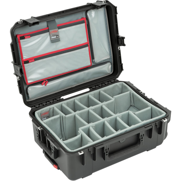 SKB iSeries Protective Case With Padded Dividers, Lid Divider And Wheels, 22""H x 15-1/2""W x 8""D, Black -  SKB Cases, 3I-2215-8DL