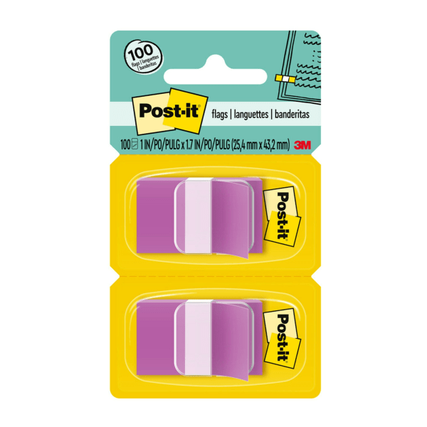 Post-it 1  Wide Flags  Purple  50/Dispenser  2 Dispensers/Pack