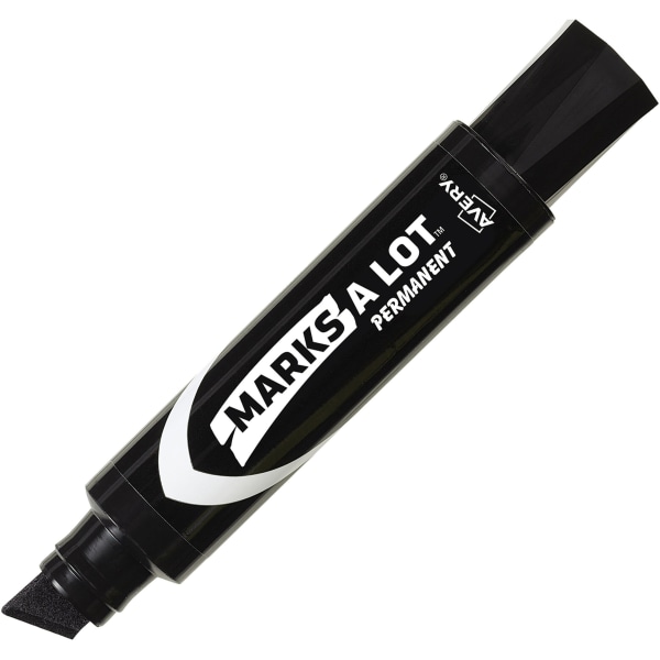 MARKS A LOT Jumbo Desk-Style Permanent Marker, Extra-Broad Chisel Tip, Black AVE24148