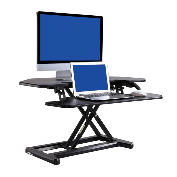FlexiSpot AlcoveRiser Sit-To-Stand Corner Desk Converter, 35"W, Black
