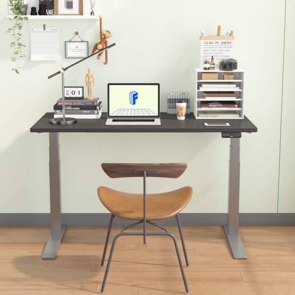 FlexiSpot E7 Pro Electric 55""W Adjustable Height Standing Desk, Silver/Black -  E7SPRO5528B