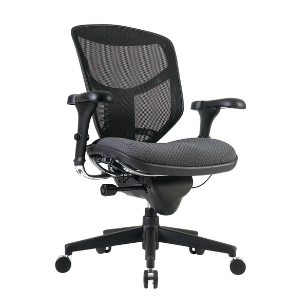WorkPro® Quantum 9000 Series Ergonomic Mesh/Premium Fabric Mid-Back Chair, Black/Gray, BIFMA Compliant -  VQUANTUMAS90806