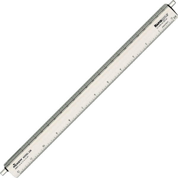 Chartpak Adjustable Triangular Scale Aluminum Architects Ruler 12 Silver