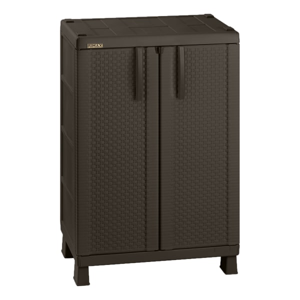 Resin Rattan Compact Cabinet Brown - Inval