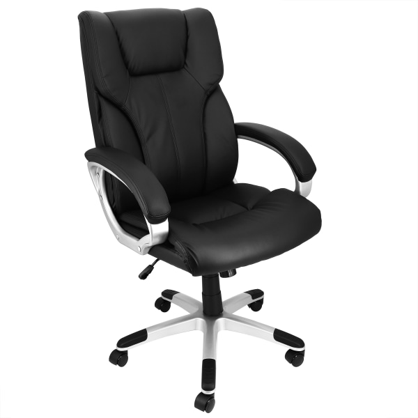 Elama Faux Leather High-Back Adjustable Office Chair, Black/Gray, 995120166M