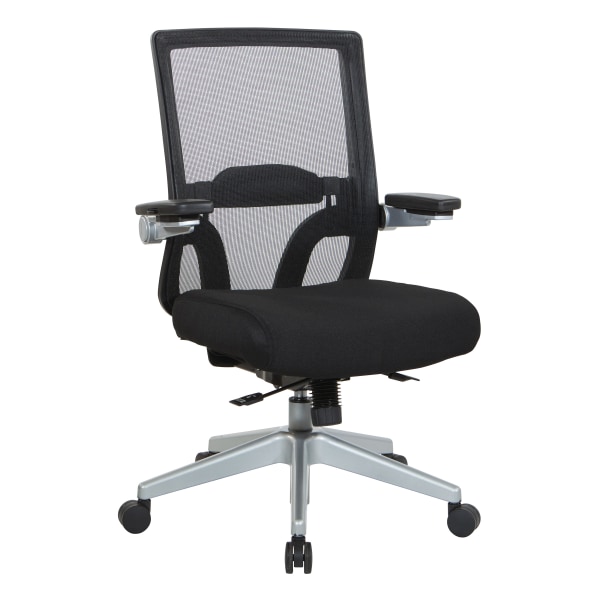 Office Star Space Seating 867 Series Ergonomic Mesh Mid-Back Managers Chair, Black/Silver