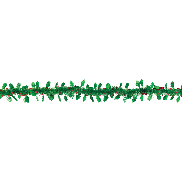 UPC 192937277256 product image for Amscan Christmas Holly And Berries Tinsel Garlands, 9', Green, Pack Of 6 Garland | upcitemdb.com