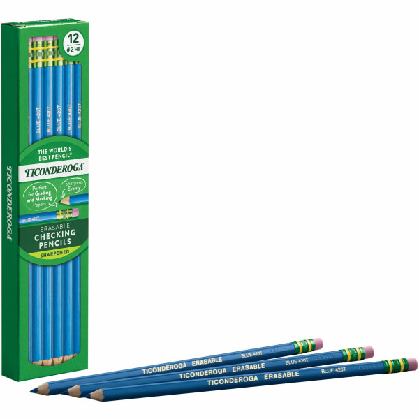 UPC 072067142092 product image for Dixon® Eraser-Tipped Checking Pencils, HB Lead, Blue Lead, Pack Of 12 Pencils | upcitemdb.com