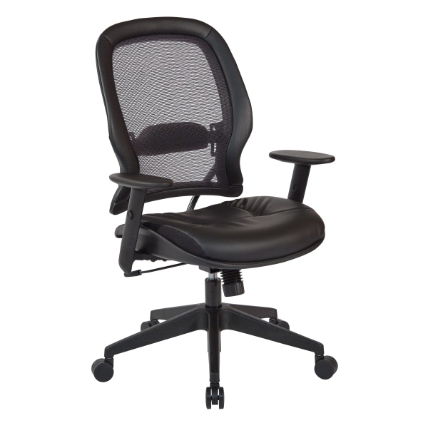 Office Star Bonded Leather High-Back Executive Chair, Black