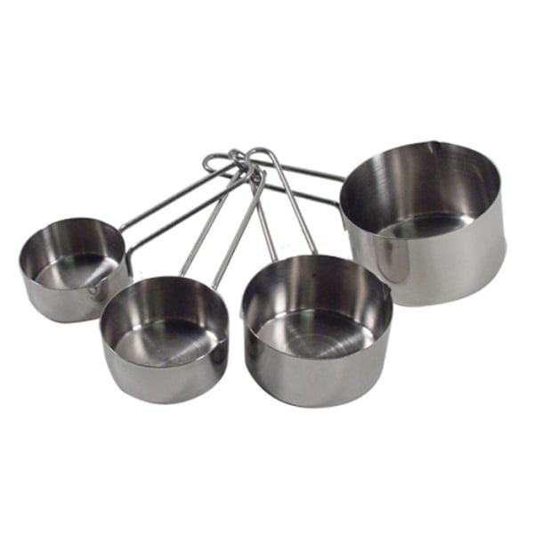 Update International 4-Piece Measuring Cup Set, Silver