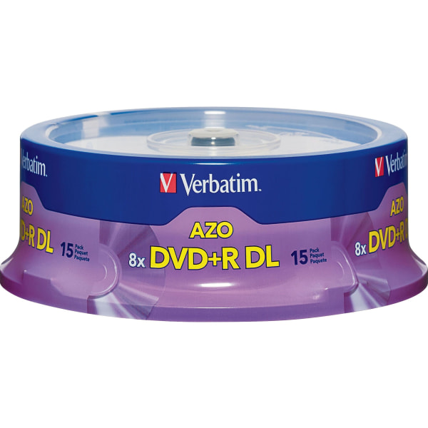 Verbatim® DVD+R Double-Layer Disc Spindle, Pack Of 15 -  95484