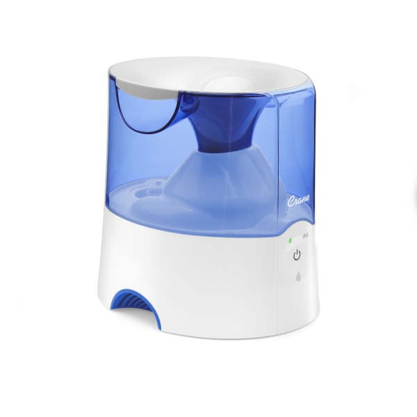 Crane Warm Mist Humidifier, 0.5 Gallons, 6 3/4" x 6 3/4" x 10 1/2", Blue/White